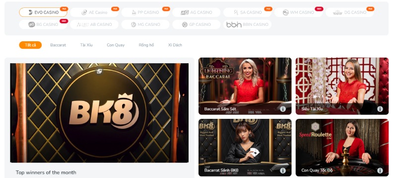 BK8 - Nhà cược chơi casino trực tuyến trên điện thoại hàng đầu